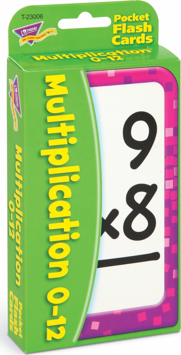 Multiplication 0-12 Pocket Flash Cards