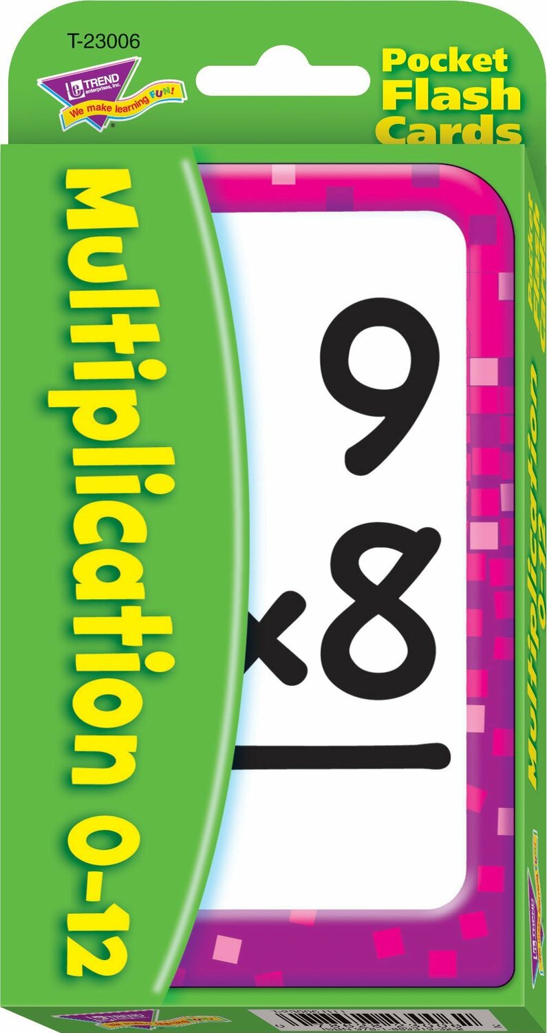 Multiplication 0-12 Pocket Flash Cards