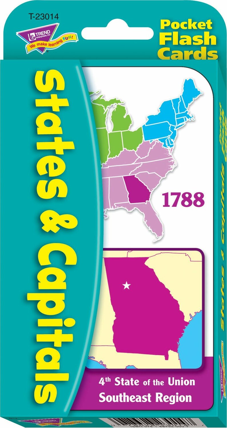 States  Capitals Pocket Flash Cards