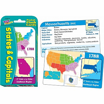 States & Capitals Pocket Flash Cards
