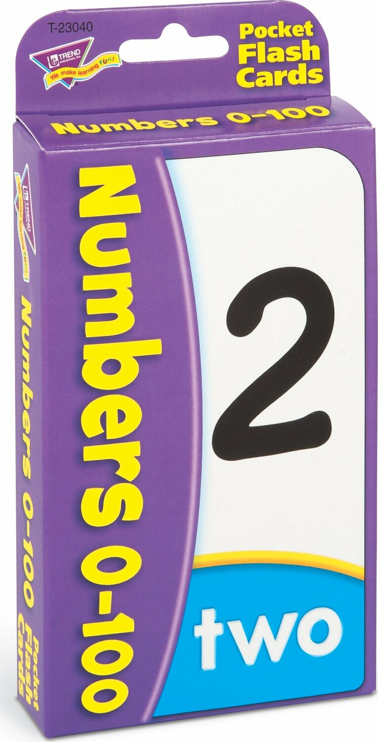 Numbers 0-100 Pocket Flash Cards