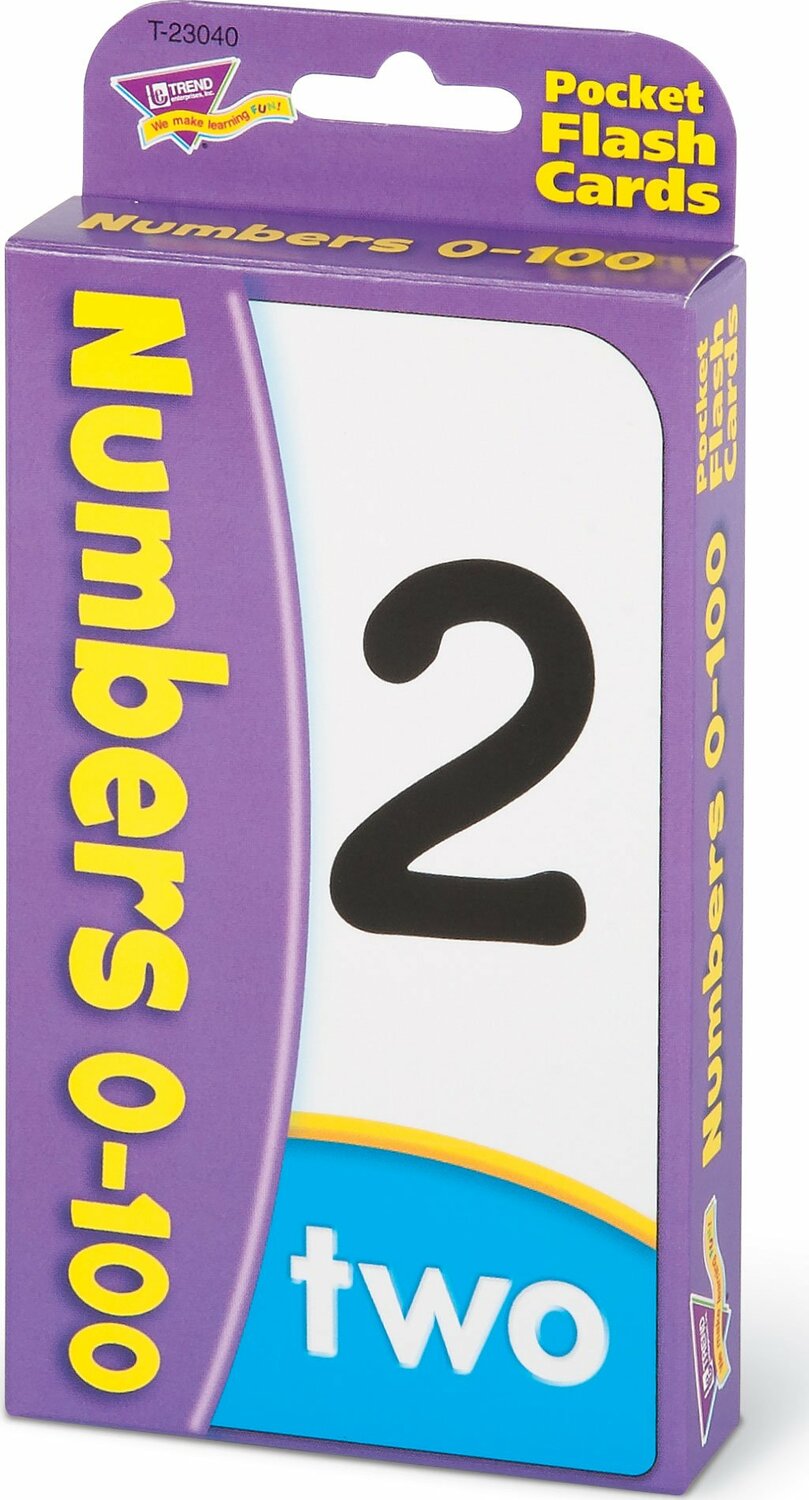 Numbers 0-100 Pocket Flash Cards