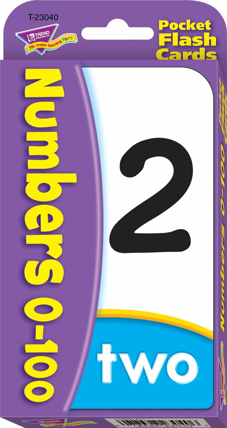 Numbers 0-100 Pocket Flash Cards