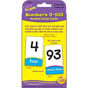 Numbers 0-100 Pocket Flash Cards