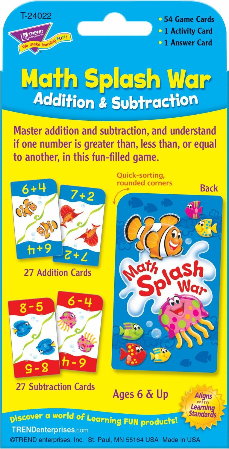 Math Splash War Addition & 
