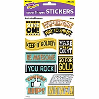 I Love Metal Motivating Messages Supershapes Stickers  Large, 88 Ct