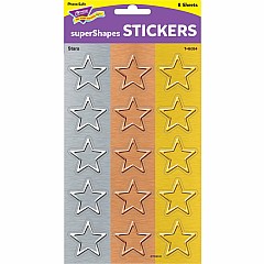 I  Metal Stars Supershapes Stickers  Large, 120 Ct