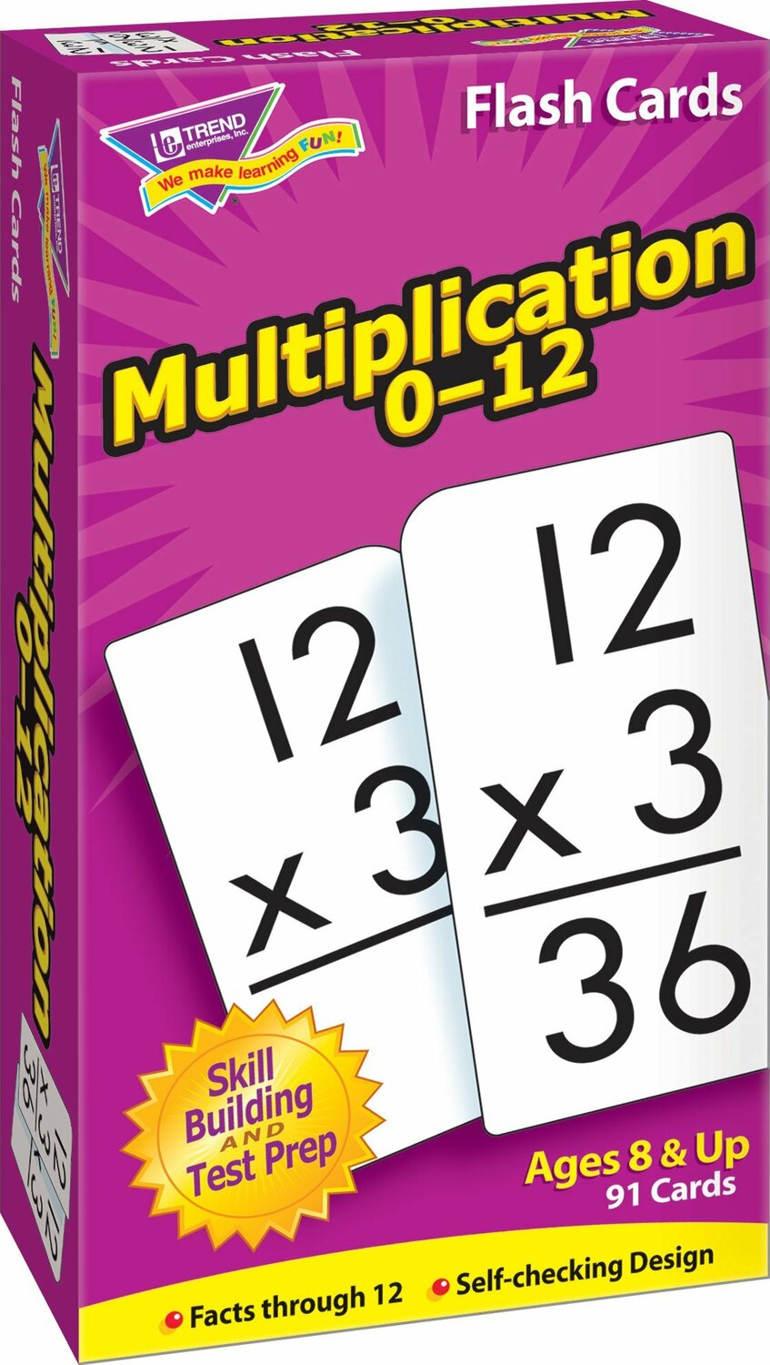 Multiplication 0-12 Skill Drill Flash Cards - School Crossing