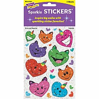 Uni-cat Hearts Sparkle Stickers, 18 Count