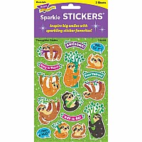 Thoughtful Sloths Sparkle Stickers, 32 Count
