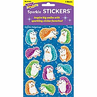 Colorful Hedgehogs Sparkle Stickers, 24 Ct