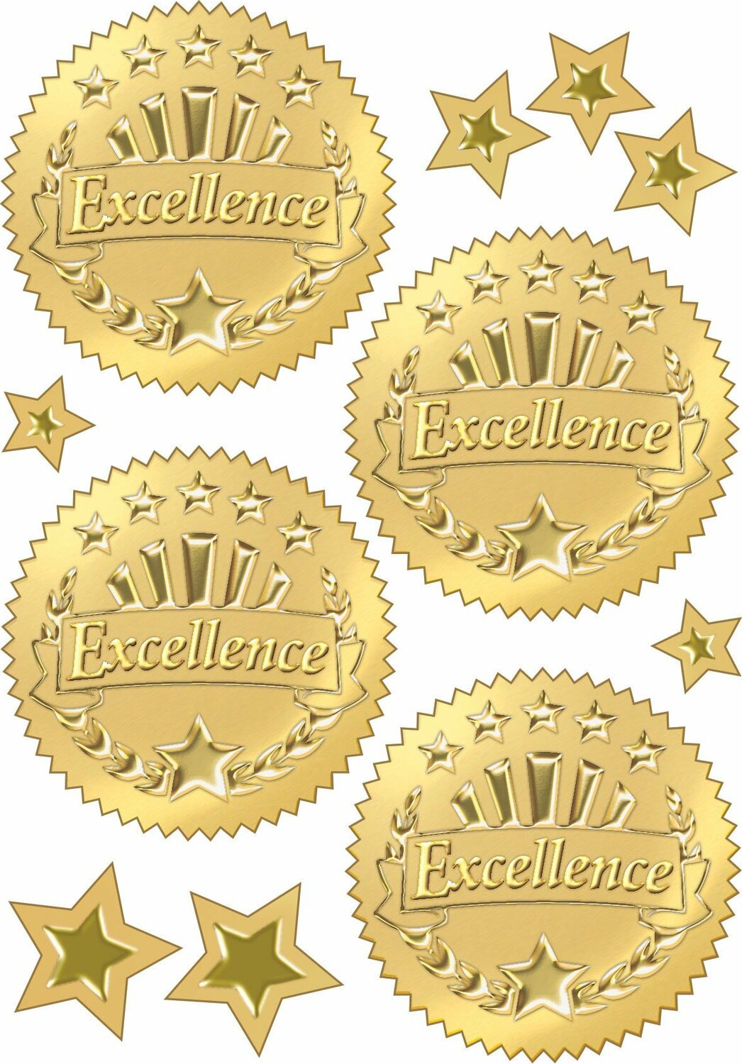 Excellence Gold Award Seals Stickers 32 Ct From Trend Enterprises