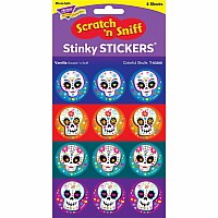 Colorful Skulls/Vanilla Stinky Stickers, 48 Ct