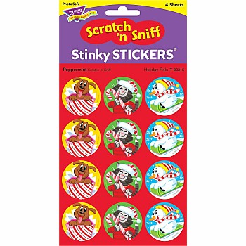Holiday Pals/ Peppermint Stinky Stickers, 48 Ct