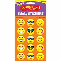 Emoji Cheer/Orange Stinky Stickers, 60 Ct