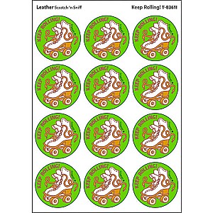 Keep Rolling! - Leather scent Retro Stinky Stickers® (24 ct.)