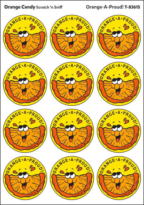 Orange-A-Proud! - Orange Candy scent Retro Stinky Stickers® (24 ct.)