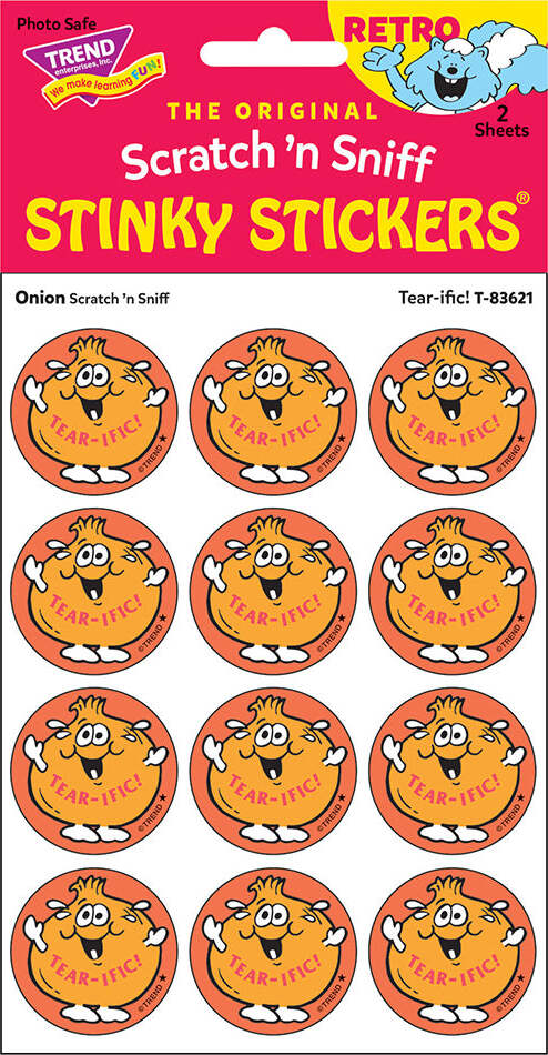 Tear-ific! - Onion scent Retro Stinky Stickers® (24 ct.)