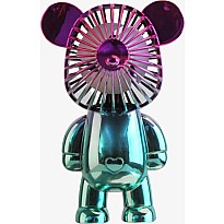 Portable Mini Bear Fan (Chrome Blue)