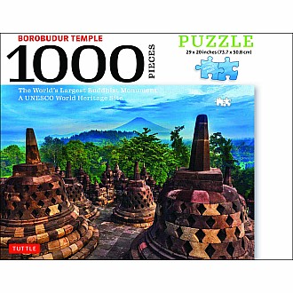 Borobudur Temple, Indonesia - 1000 Piece Jigsaw Puzzle: The World's Largest Buddhist Monument, A UNESCO World Heritage Site (Fi