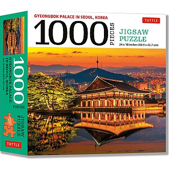 Gyeongbok Palace in Seoul Korea - 1000 Piece Jigsaw Puzzle: (Finished Size 24 in X 18 in)