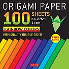 Origami Paper 100 sheets Rainbow Colors 8 1/4"