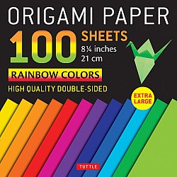 Origami Paper 100 sheets Rainbow Colors 8 1/4" 