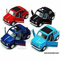 Fiat 500 Hardtop w/ Opened and Closed Sunroofs (1/24 scale diecast model car) (assorted colors)
