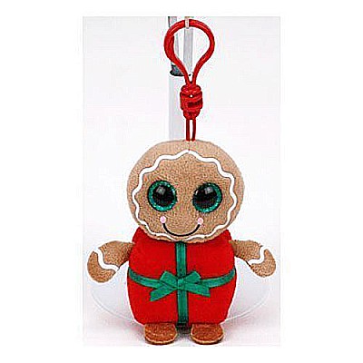 Sweetsy Clip-On Beanie Boo Gingerbread Present Ornament