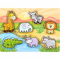 11.75" X 10.25" 7 Pc Chunky Safari Toon Puzzle