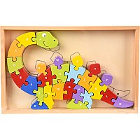 11" X 7" Wooden Dinosaur Letter Puzzle