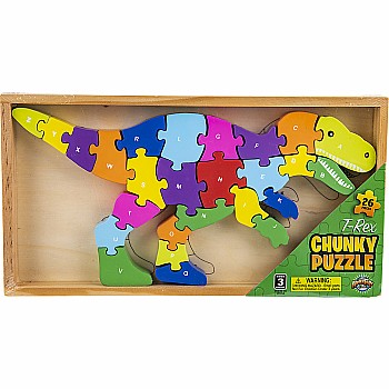 12" X 6.5" Wooden T-rex Letter Puzzle