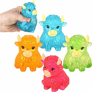3" Glitter Sugar Highland Cow