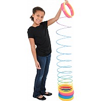 6" (150Mm) Jumbo Rainbow Coil Spring Fidget Fidgety Toy