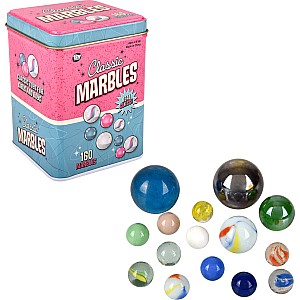 160Pcs Marble In Tin Box