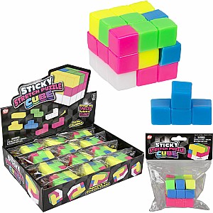 2.5" Sticky Stretch Puzzle Cube 12ct