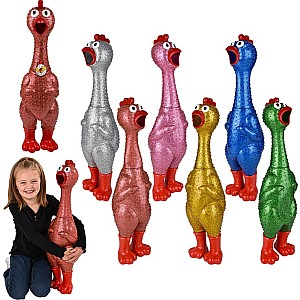 24" Giant Sparkle Rubber Chicken (Assorted colors - Each Sold Separately)