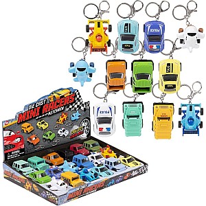 2.75" Diecast Vehicle Keychain Assortment 18ct