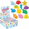 5 assorted 1.5" Gummy Sea Life Animals  Squish Squeeze Collectible