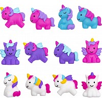 5 assorted1.5" Gummy Unicorn Squish Squeeze Collectible