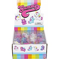 5 assorted1.5" Gummy Unicorn Squish Squeeze Collectible