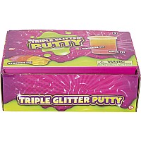 3" Tri Color Glitter Putty