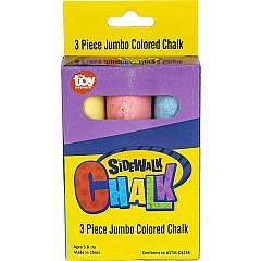 3pc Jumbo Sidewalk Chalk 4"