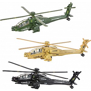 8" Die-cast Pullback Apache Helicopter