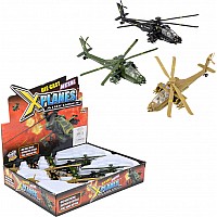 8" Die Cast Pullback Apache Helicopter