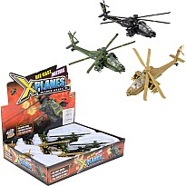 8" Die-cast Pullback Apache Helicopter