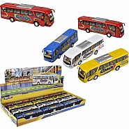 7" Diecast Pull Back Coach Bus (assortment - sold individually)