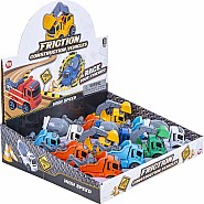 4" Friction Die-cast Construction Vehicles 12/ Display