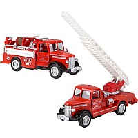 5" Die-cast Pull Back Classic Fire Truck