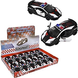 5" Diecast Pull Back Lamborghini Sesto Elemento Police Car